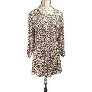 Gerard Darel silk shirt dress Jaguar print Sz 42 (Med *8) Mob Wife Quiet luxury